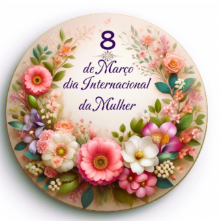 Banner redondo Dia Internacional da Mulher